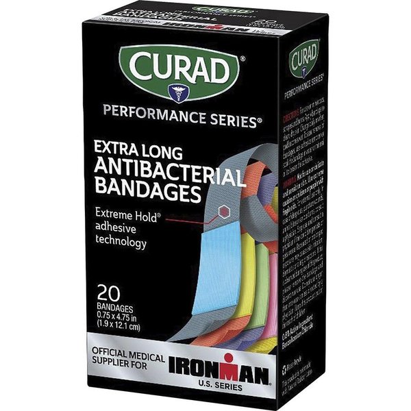 Curad Bandages, Antibacterial, Extreme Hold, 3/4"x4-3/4", 20/BX, AST MIICURIM5019